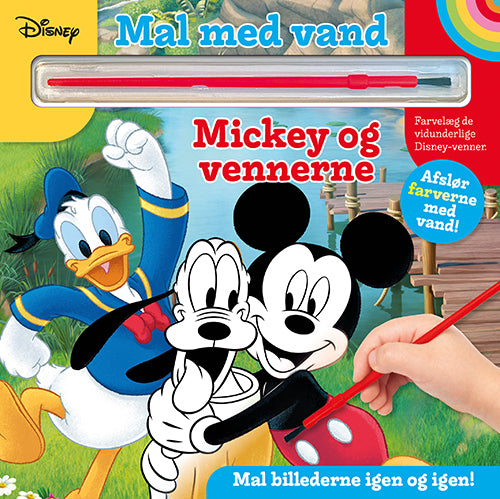 Disney - Mal med vand - Mickey og venner (bog med pensel - farvelæg igen og igen)